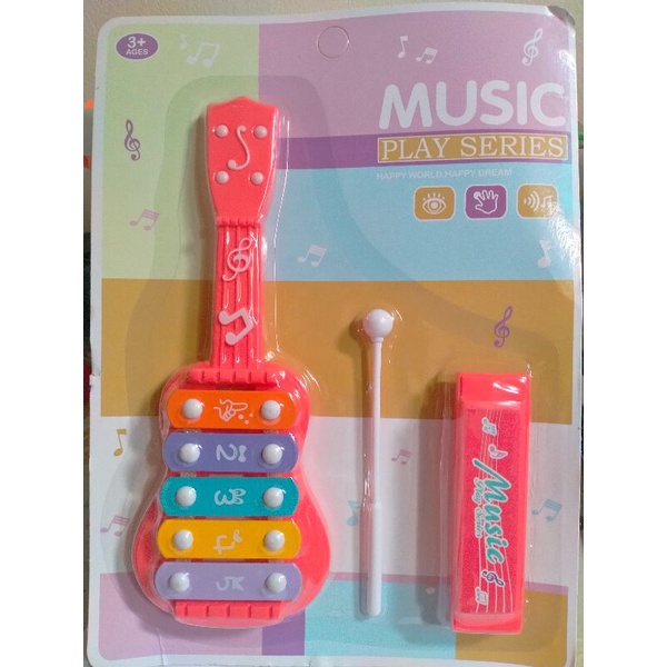 Combo 1 đàn xylophone 5 thanh, 1 kèn harmonica cho bé cảm thụ âm nhạc