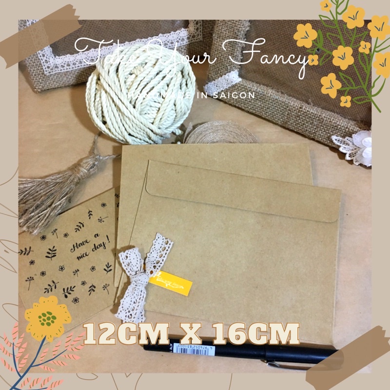 Xấp 10 Phong bì thư giấy kraft (dày)12cm x 16cm