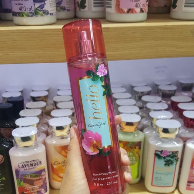 Xịt thơm toàn thân Bath &amp; Body Works Body Mist - Hello Beautiful (236ml)