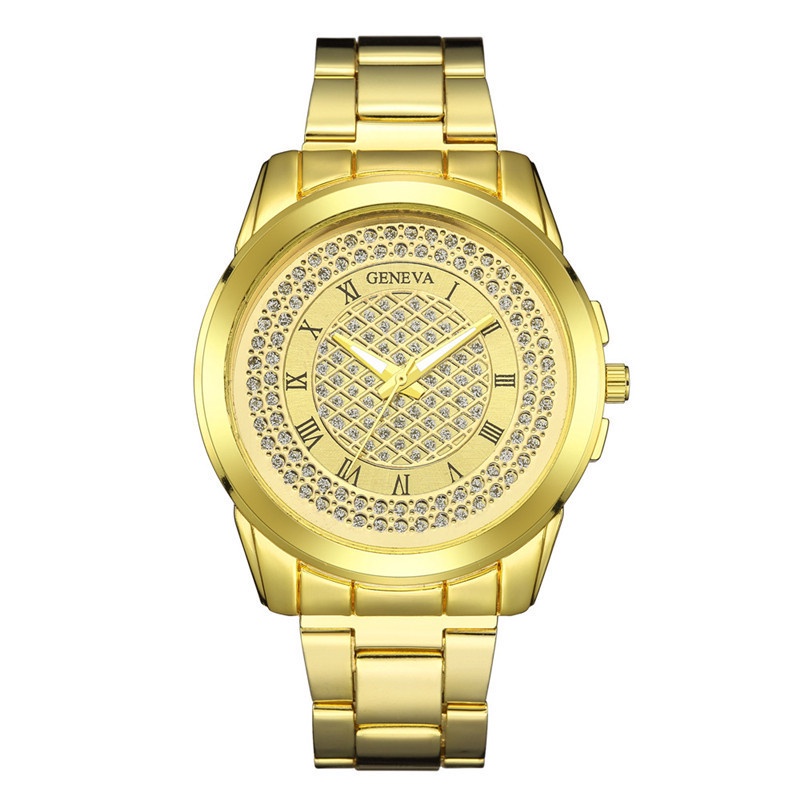 Đồng Hồ Quartz Chất Liệu Thép Không Gỉ, Nhãn Hiệu Geneva