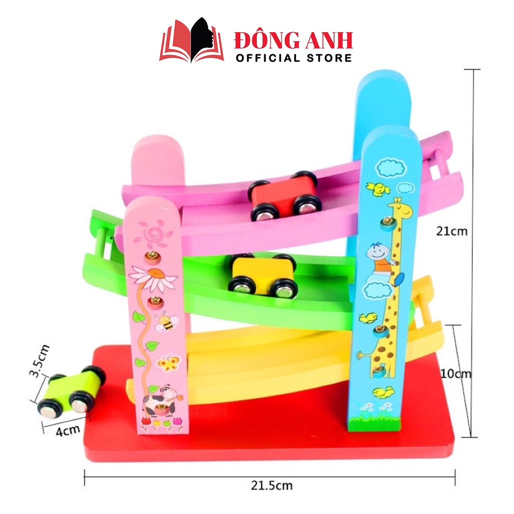 Bộ đồ chơi xe ô tô cầu trượt 4 tầng Baostore cho bé học quan sát màu sắc và chuyển động