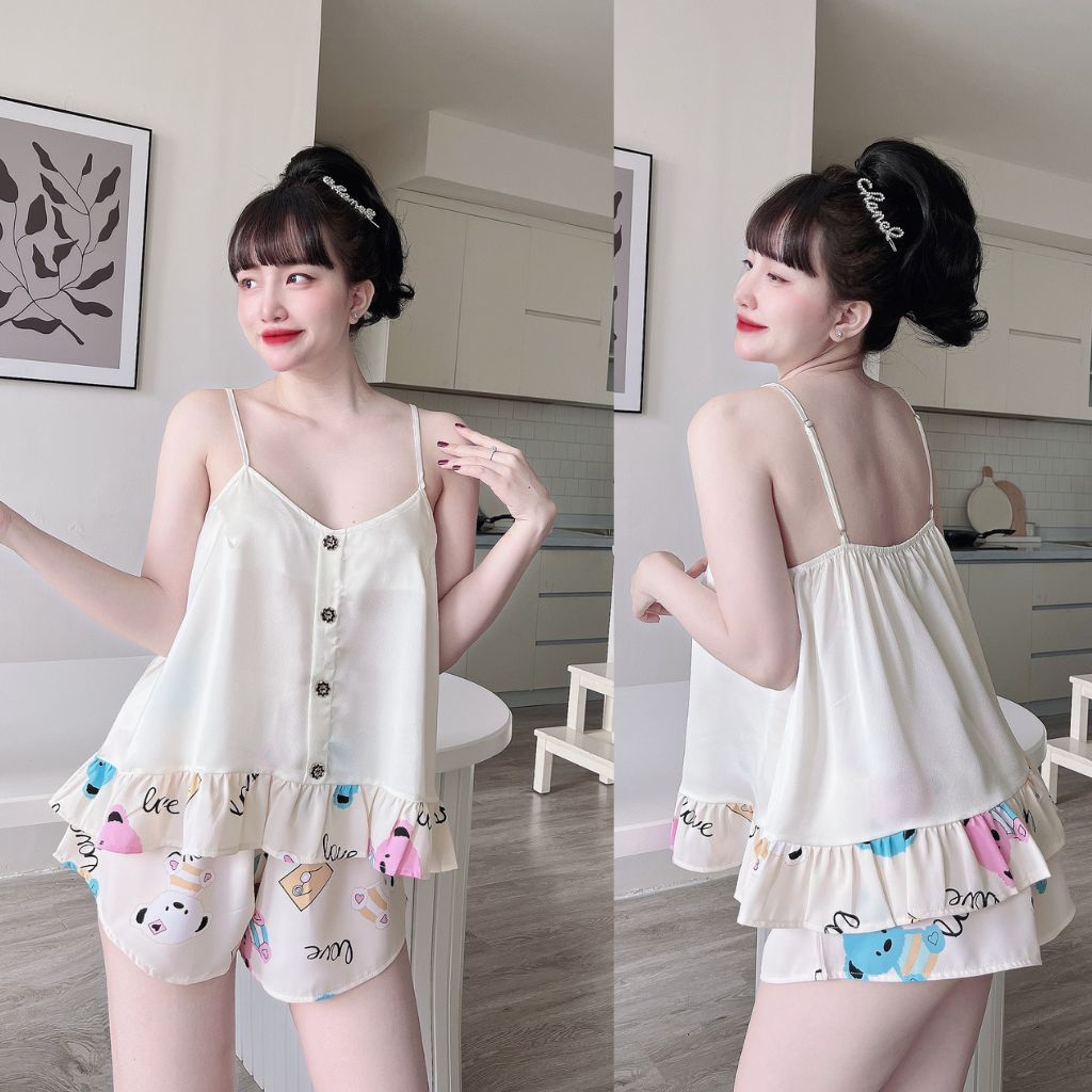 Đồ Ngủ Nữ BIGSIZE MIKY Đồ Ngủ Sexy lụa Satin cao cấp mềm mại xinh xắn < 65KG