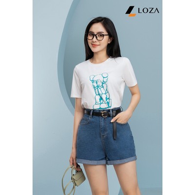 Quần sooc nữ NS09 ống rộng denim Loza QJ602093