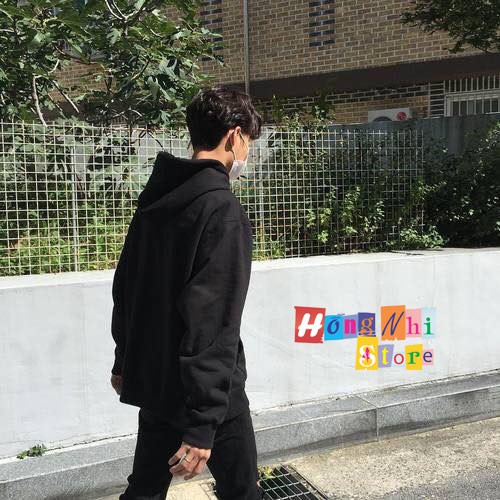 Áo Hoodie Trơn Màu Đen Cao Cấp Dáng Rộng Unisex Nam Nữ Mặc Được - MM | BigBuy360 - bigbuy360.vn