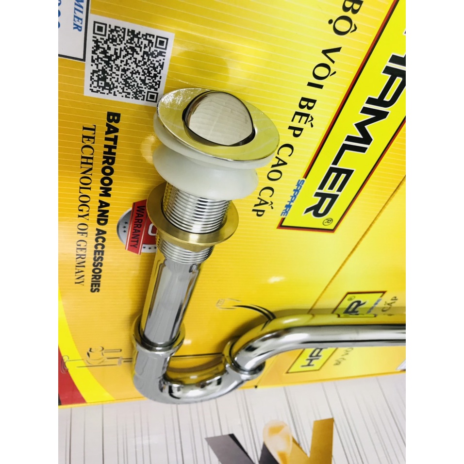 Bộ xi phông  lật Inox 304 dầy đẹp  dùng cho lavabo sứ