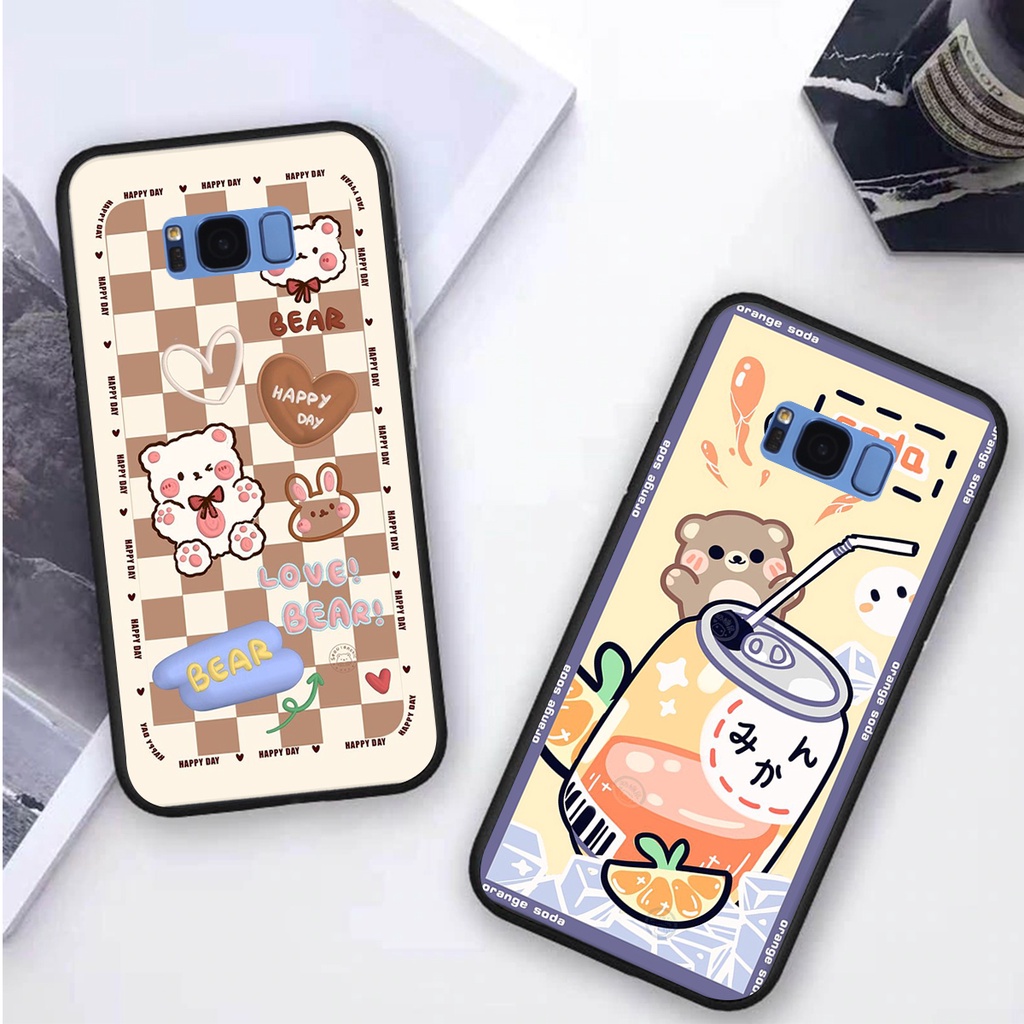 Ốp lưng Samsung S8 / S8 PLUS in hình 3D GẤU cute be@r, soda, happy day cực hot ,thời thượng