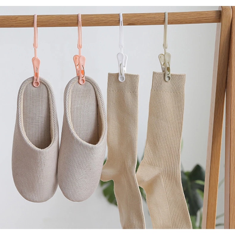 Kẹp nhựa phơi quần áo chống gió đa năng màu sắc ngẫu nhiên