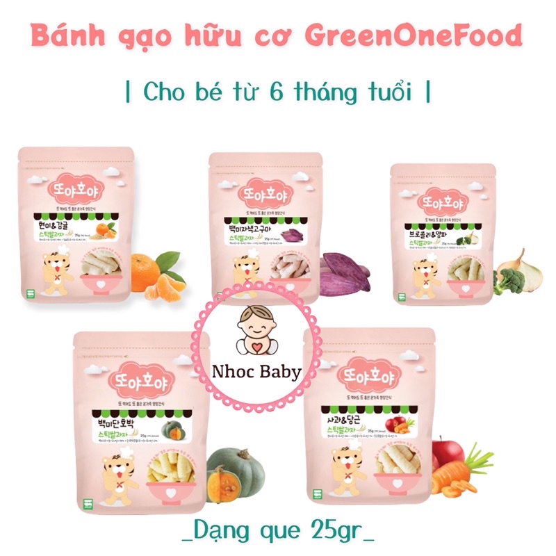 Green One | Bánh gạo ăn dặm hữu cơ Doya Hoya Hàn Quốc cho bé 6-7m+