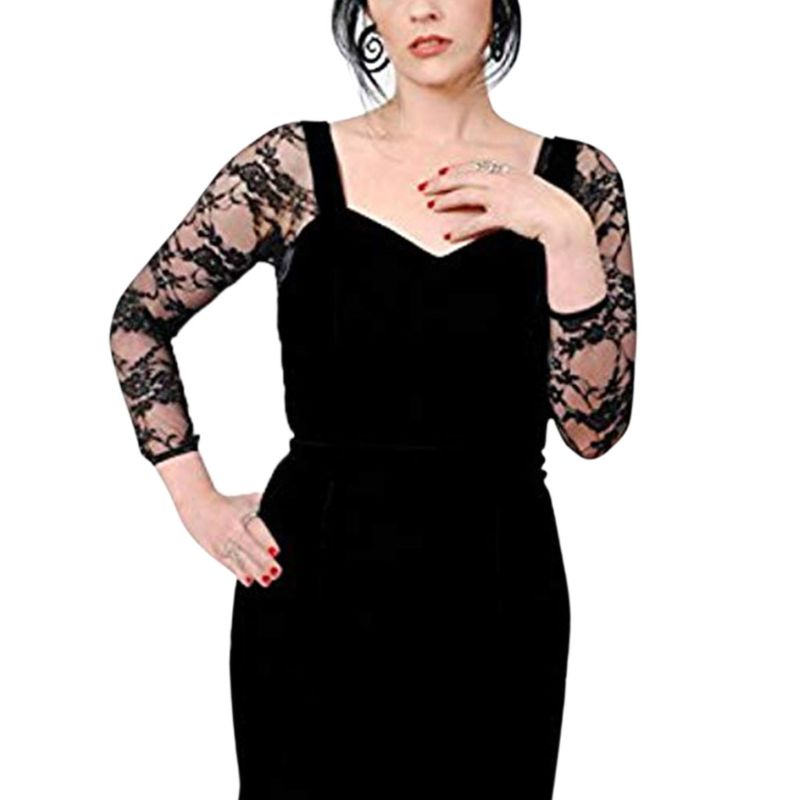 Xiangbao Áo Crop Top Lưới Ren Hoa Ngắn Không Đường May Xuyên Thấu Kích Thước Lớn Cho Nữ