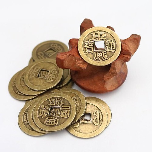 [GIÁ RẺ] Dây đồng xu ngũ đế, Chuỗi đồng tiền may mắn, Tiền xu Ngũ Đế (xâu 5 đồng xu)