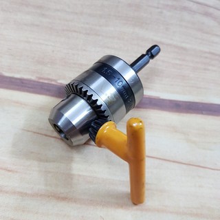 Bộ chuyển đổi đầu cặp mũi khoan 1.5-10mm khóa tay măng ranh cho máy bắn vít chân 6.35mm - dccdmk10mm