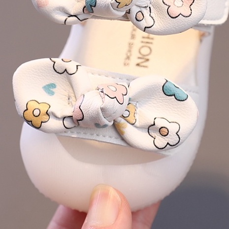 Dép sandal bé gái thời trang tập đi 0-3 tuổi đính nơ quai dán ngang chống trơn chống vấp cho bé