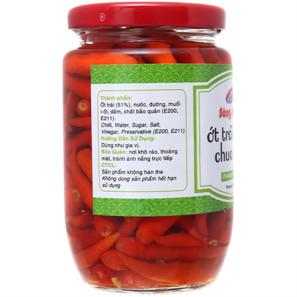 Combo 1 Hũ Tỏi Ngâm Chua Ngọt 370g + 1 Hũ Ớt Trái Ngâm Chua Ngọt 350g Sông Hương Foods
