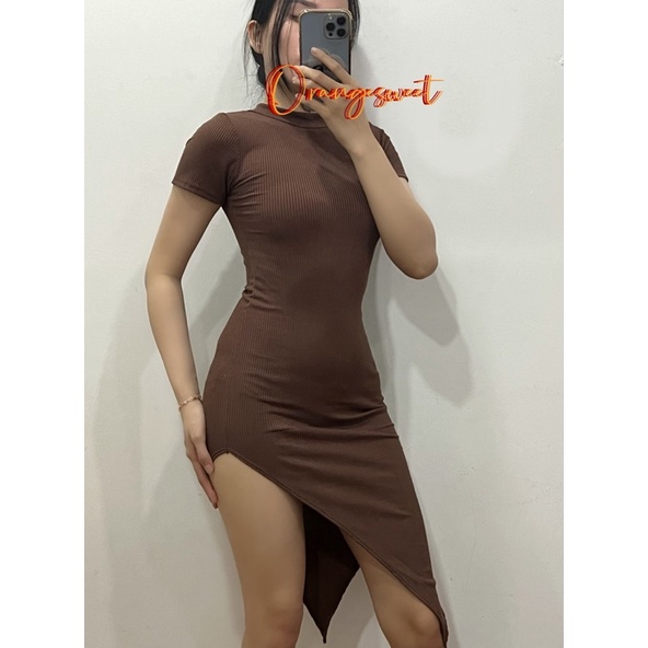 Đầm Ôm Body Xẻ Tà Cá Tính Sang Xịn Mịn  xẻ nhọn