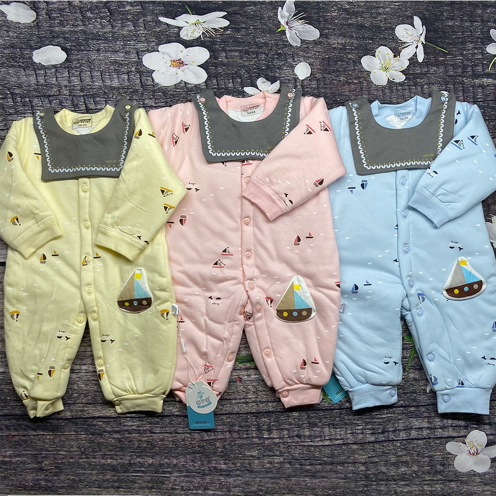 Bộ body nỉ bông ấm dài tay kèm yếm cho bé trai, bé gái , hàng xuất khẩu cao cấp _ BD27