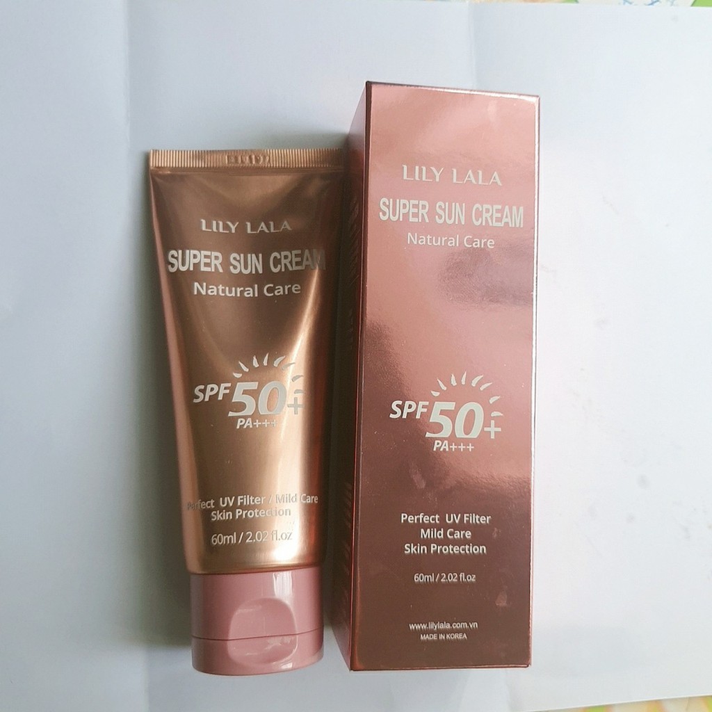 [Chính hãng]Kem chống nắng LILY LaLa Super Sun Cream SPF50+ PA+++ 60ML chống UVA &amp; UVB dưỡng ẩm da trắng mịn,da đều màu