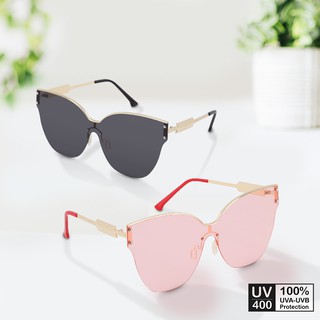 Mắt kính mát nữ mắt mèo gọng kim loại trang trí viền UV400 Jaliver Young SM-6183