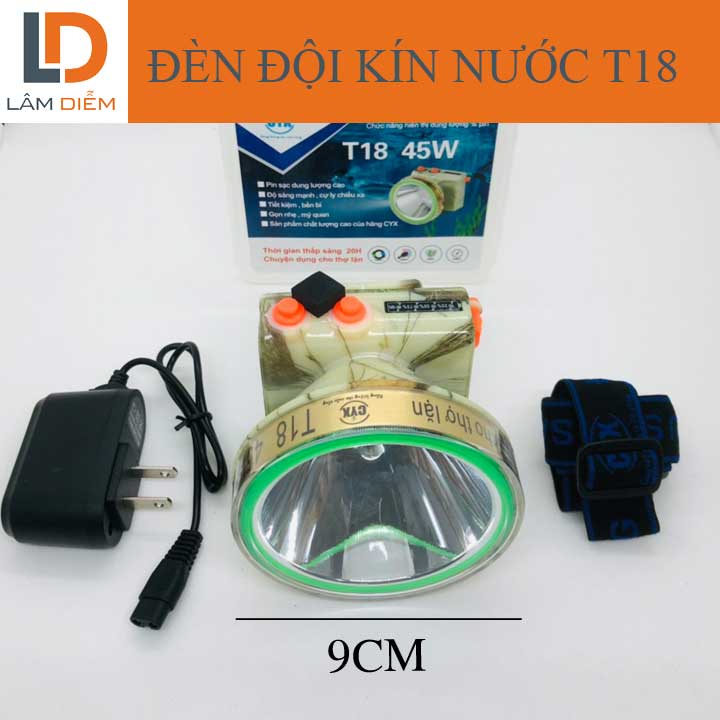 Đèn pin đội đầu công suất lớn 3 chế độ sáng t16 - 20