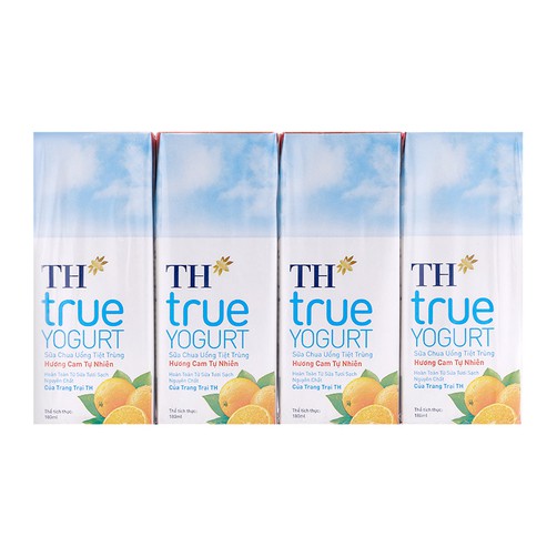 [CHÍNH HÃNG] Sữa Chua Uống Tiệt Trùng TH True Yogurt Hương Cam Tự Nhiên Thùng 48 Hộp x 180ml