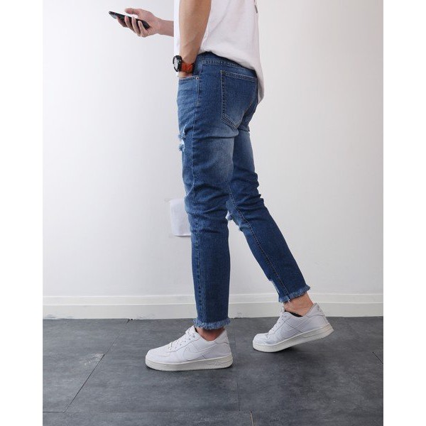 Quần jean vnxk xanh wash lai 11