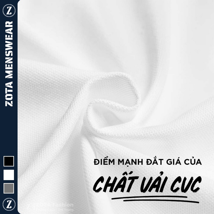 Áo polo nam cổ trụ, áo thun nam đẹp ZOTA chất vải CVC hàng may kỹ in hoa ba cạnh ở ngực PL38