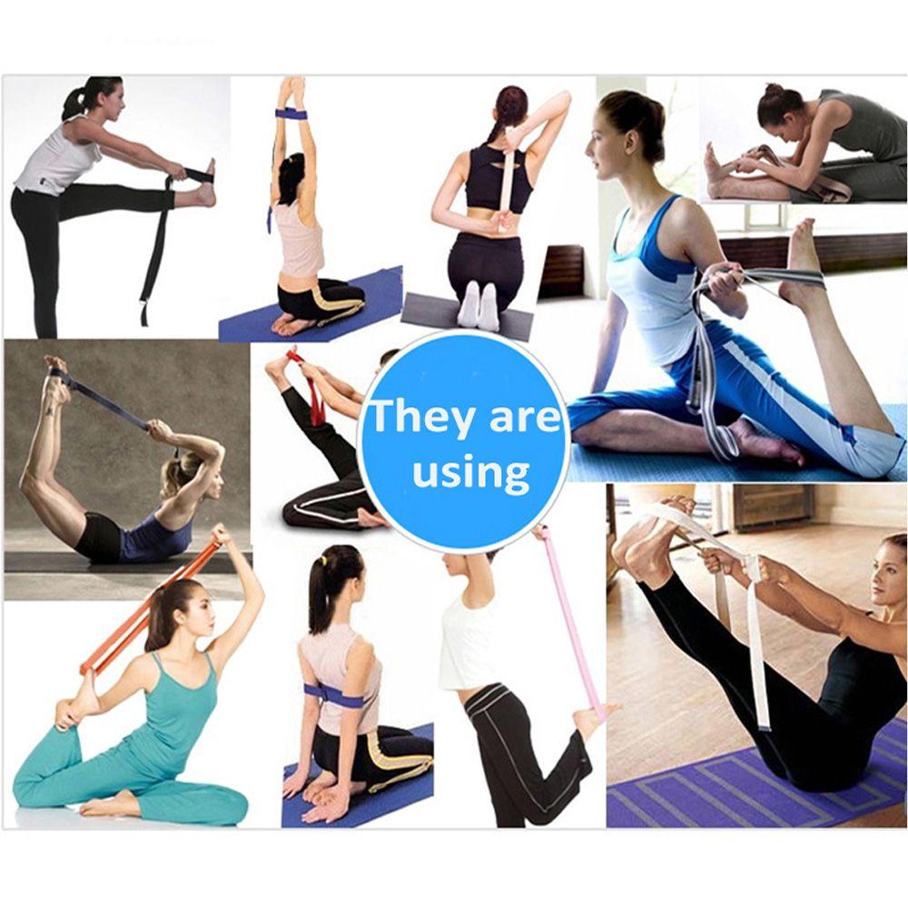 Dây Đai Co Giãn Bằng Cotton Có Vòng Khóa Chữ D 1.8mx3.8cm Hỗ Trợ Luyện Tập Yoga