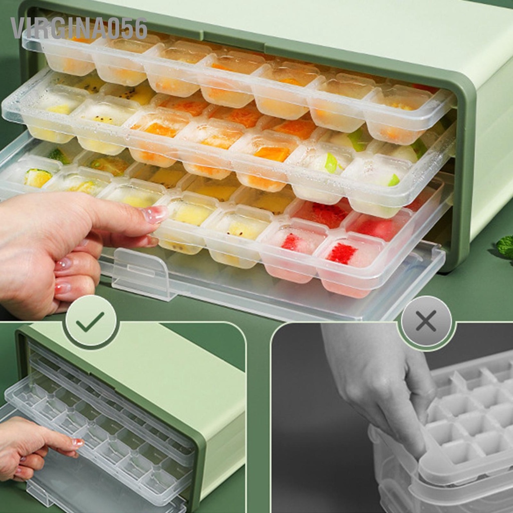 Có thể bán buôn Khay Làm Đá Viên 3 Tầng Sức Chứa Lớn Dễ Tháo Lắp Có Nắp Và Xẻng Xúc Cát Dành Cho Mùa Hè virgina056 Hàng giao ngay