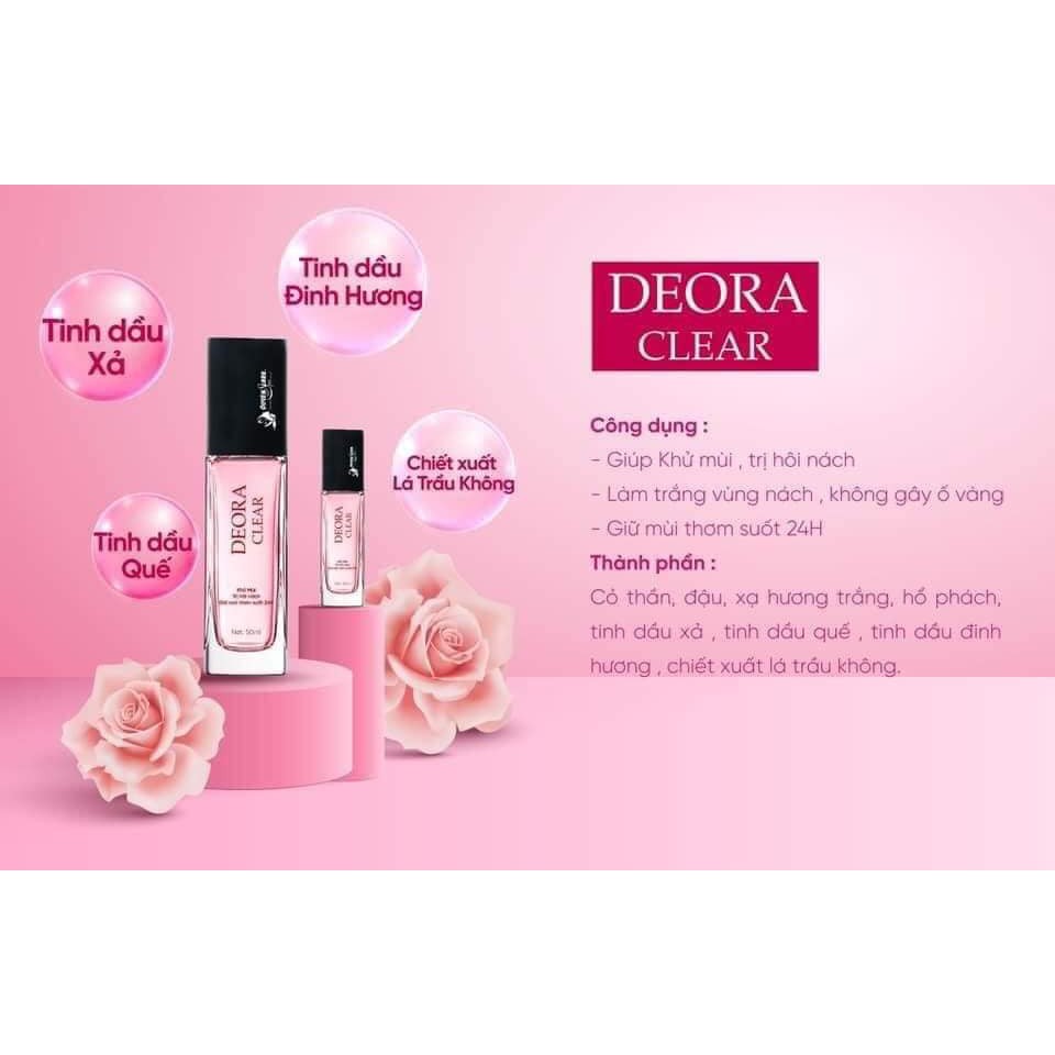 [Combo 2 lọ][Chính hãng] Xịt khử mùi hôi nách Deora Clear - Quyên Lara [ 50ml ]