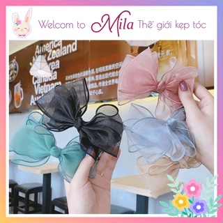 Kẹp Tóc Hàn Quốc MILA Cặp Tóc Nơ Voan