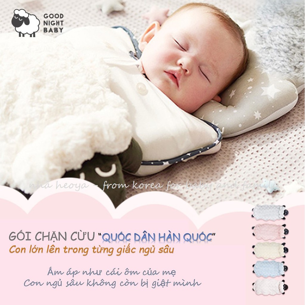 <Có sẵn> Gối chặn cừu Hàn Quốc Good Night Baby Ellusben