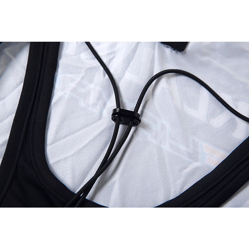 DUNEA Áo liền quần sát nách hoạ tiết in thiết kế hở lưng quyến rũ hợp thời trang