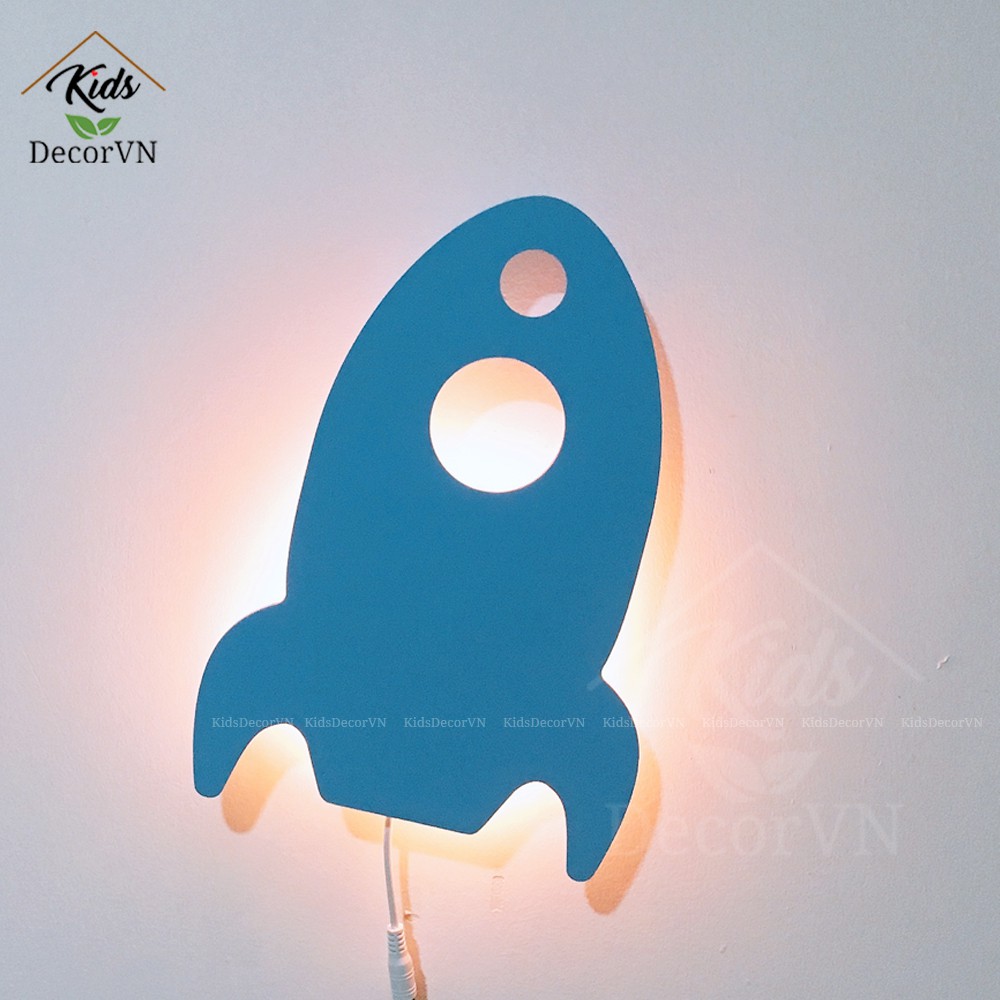 Đèn ngủ cho bé Tàu Vũ Trụ, đèn ngủ phòng bé trai wall lamp đèn treo tường trẻ em night light, spaceship lamp kidsdecorvn