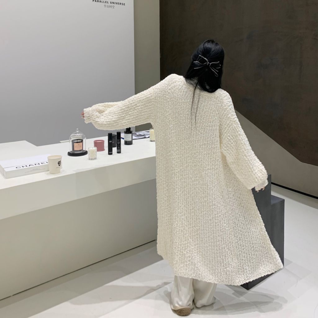 Áo choàng len dáng dài, áo khoác cardigan dài mỏng nhẹ phù hợp mùa thu hàng order Taobao nhà Oanhdilys