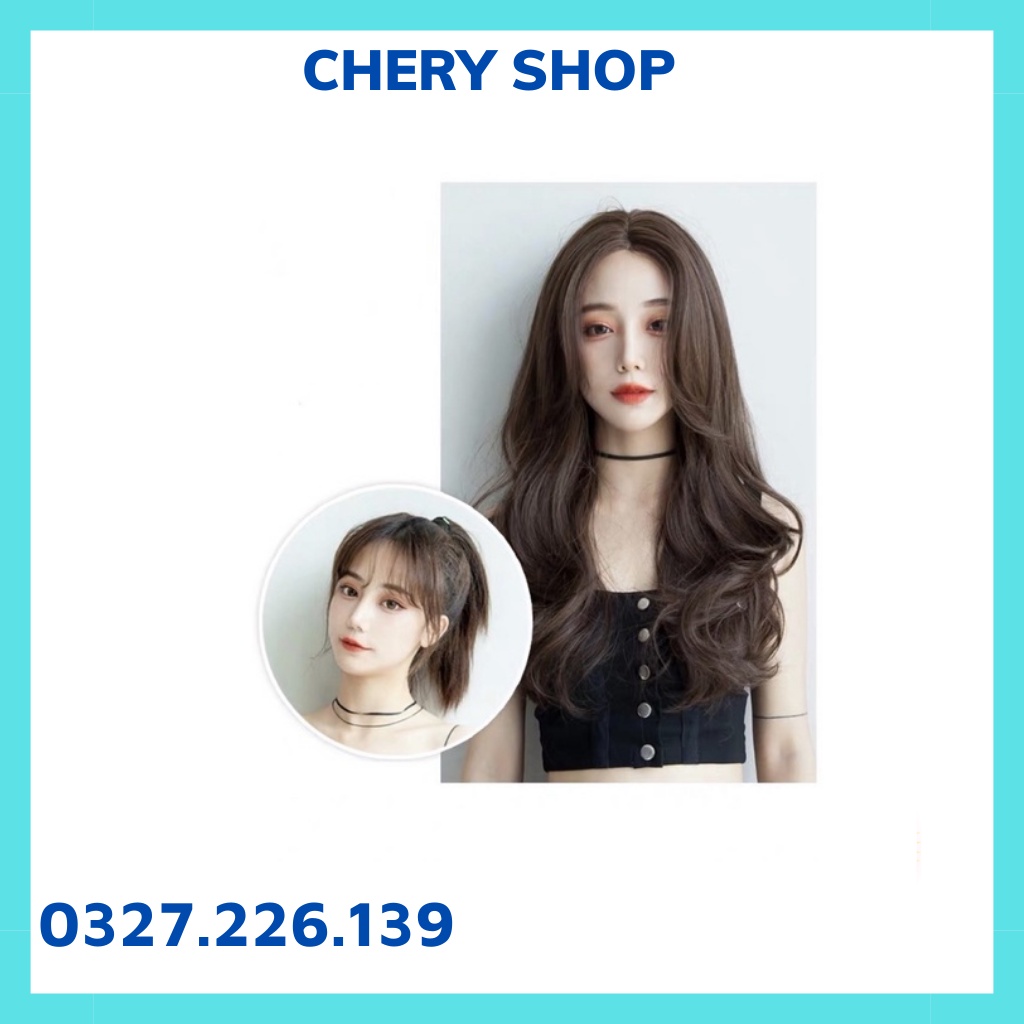 Tóc giả nữ đẹp 💄 FREESHIP 💄 nguyên đầu hai mái bay xoăn dợn sóng mã 1234