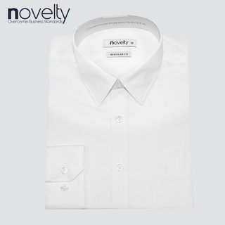 Áo sơ mi nam dài tay màu trắng Form Regular fit Novelty 220000D