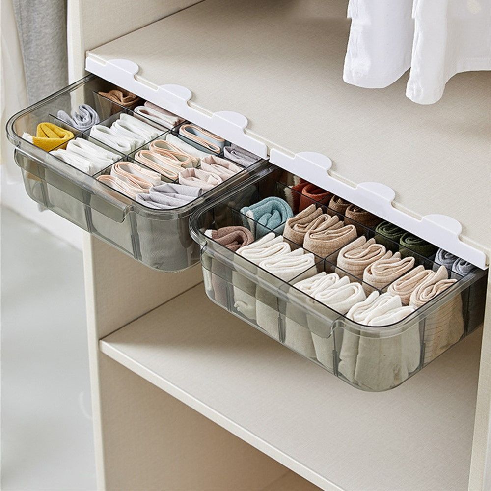 Hộp đựng đồ lót sức chứa lớn bằng nhựa có nhiều màu tiện dụng dành cho gia đình