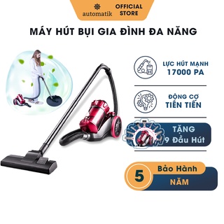 Máy Hút Bụi Gia Đình Công Nghiệp Đa Năng Lực Hút Khỏe, Ô Tô, Sofa, Sàn Nhà Cửa M11 + Tặng Bộ 09 Đầu Hút - Automatik