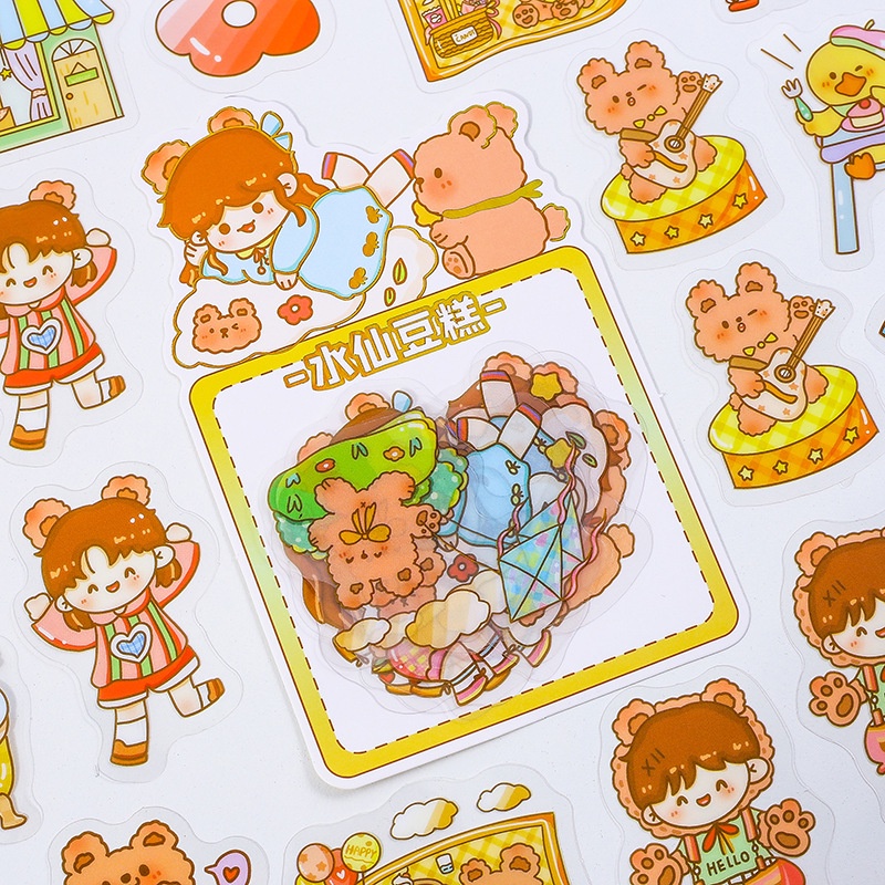 Sticker Set 40 Miếng Dán Hình Thú Nhỏ Trang Trí Sổ Tay