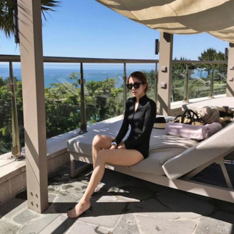 Đồ bơi một mảnh tay dài khoá kéo chất liệu co giãn thoải mái | BigBuy360 - bigbuy360.vn