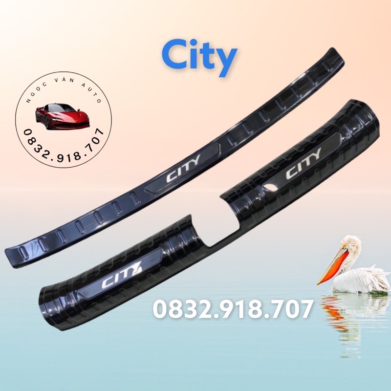 Ốp Chống Trầy Cốp Honda City 2021 - 2022 Mẫu Titan Cao Cấp