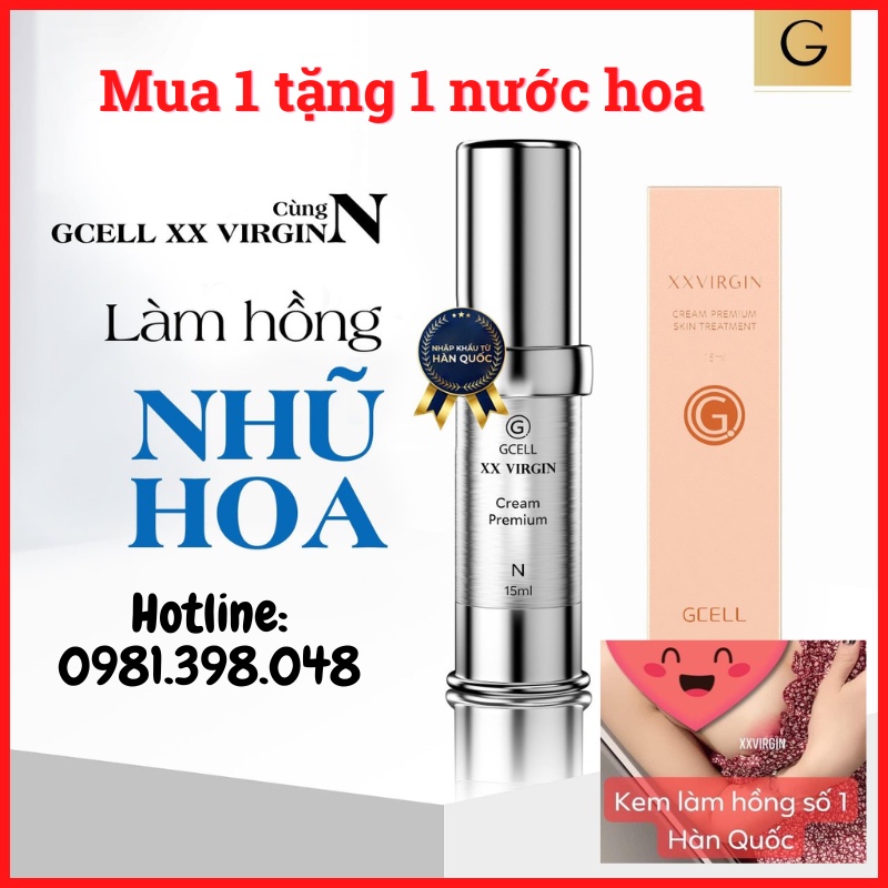 Xxvirgin Kem Làm Hồng Nhũ và Bi 15ml Chính Hãng Gcell Hàn Quốc