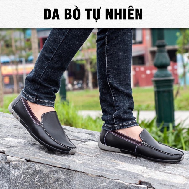 [NHẬP HUONV1 GIẢM 30k ]- Giày Lười Nam Da Bò - Bảo hành 12 tháng. | BigBuy360 - bigbuy360.vn