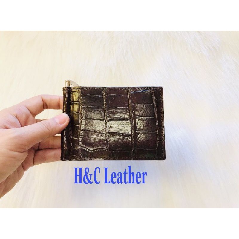 Ví kẹp tiền cá sấu thật 100%