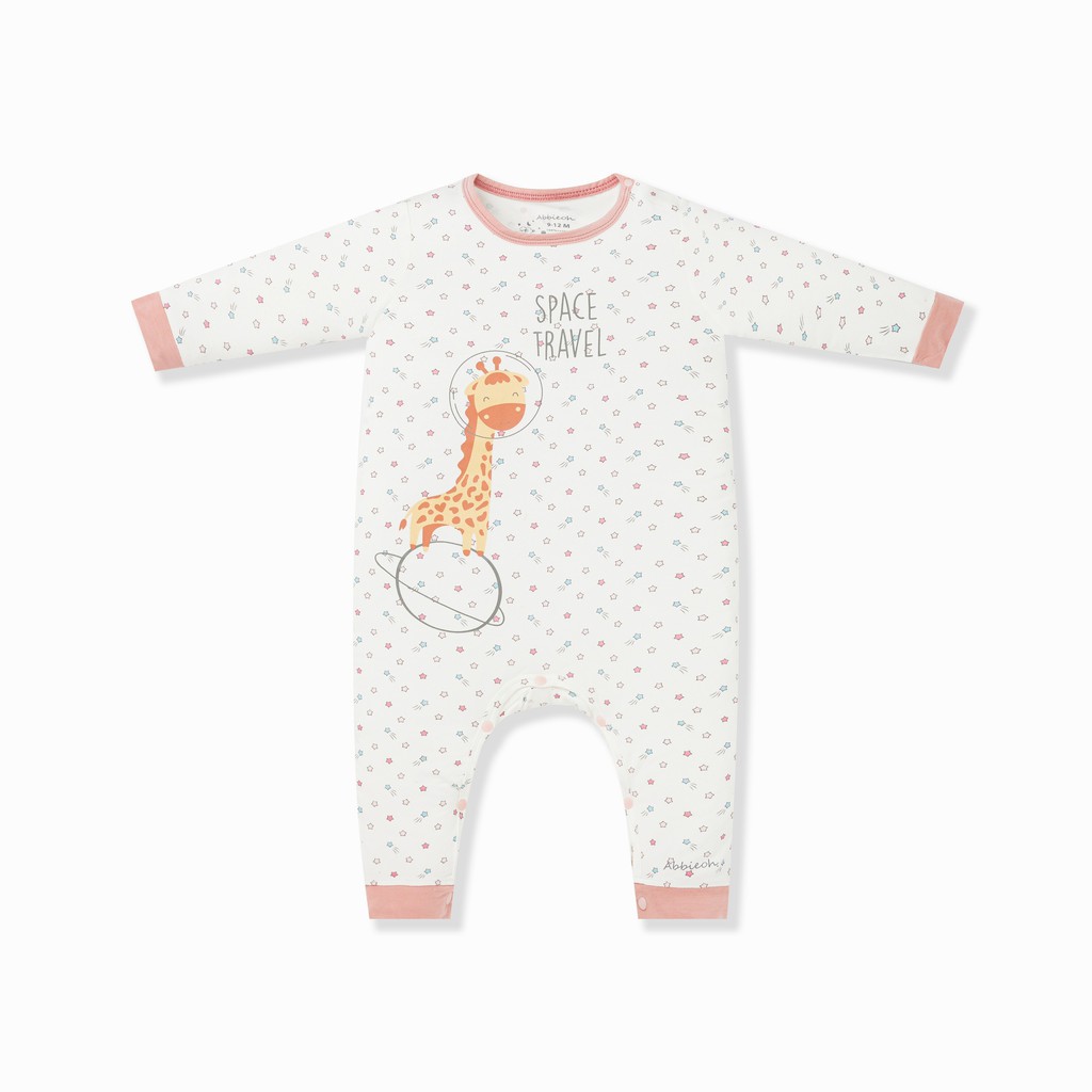 Bộ quần áo Bodysuit cotton dài tay ABBIEOH thiết kế cài chéo cho bé gái và bé trai 0 - 12 tháng BD359 AW21