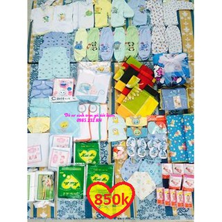 [Tặng bình sữa 0đ] Trọn gói đồ sơ sinh cho bé đầy đủ như hình mã 850K-Gói sơ sinh bé trai bé gái