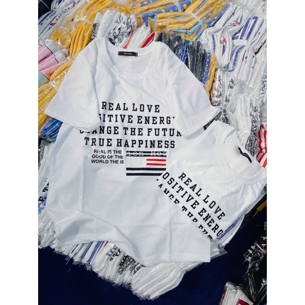 Áo thun giấy cổ tròn hình in-hình thật. alohashop91