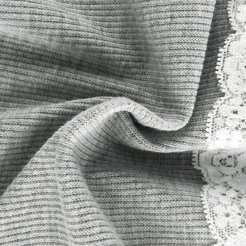 Áo Cổ Chữ V Viền Ren Màu Xám Sữa Kiểu Retro Y2K Cho Bạn Gái