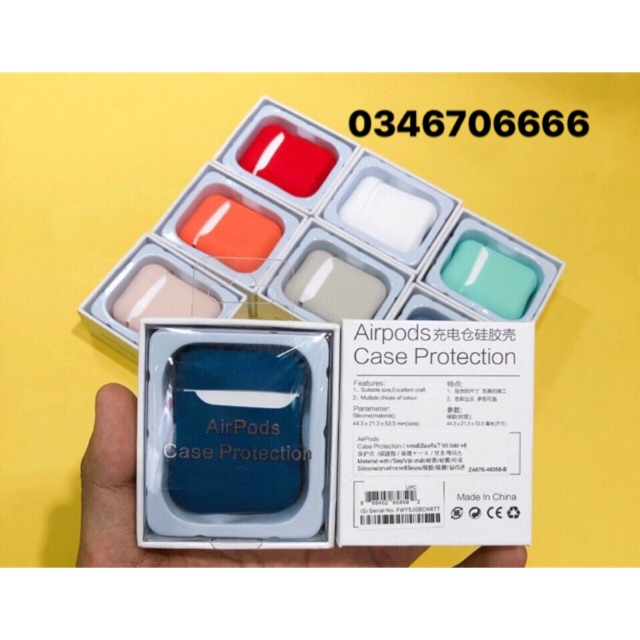 Hộp tai Airpod cao su màu
