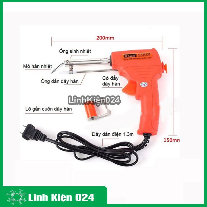 Mỏ Hàn Tự Động Đẩy Thiếc Asaki AK-9095 220VAC 60W