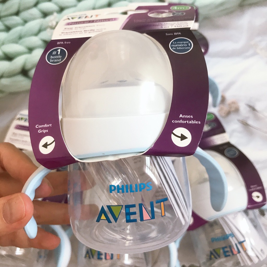 ⭐️Được đổi núm⭐️ Bình tập uống 2 -in-1 Philips Avent cho bé 4M+ 150ml